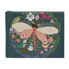 Bug Nature Flower Dragonfly Cosmetic Bag (xl) by Ravend