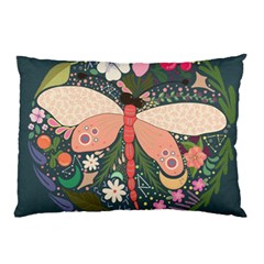 Bug Nature Flower Dragonfly Pillow Case (two Sides) by Ravend