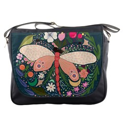 Bug Nature Flower Dragonfly Messenger Bag