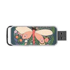 Bug Nature Flower Dragonfly Portable Usb Flash (one Side) by Ravend