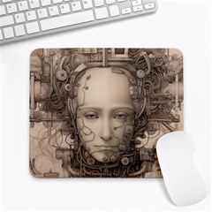 Cyborg Robot Future Drawing Poster Large Mousepad by Ravend