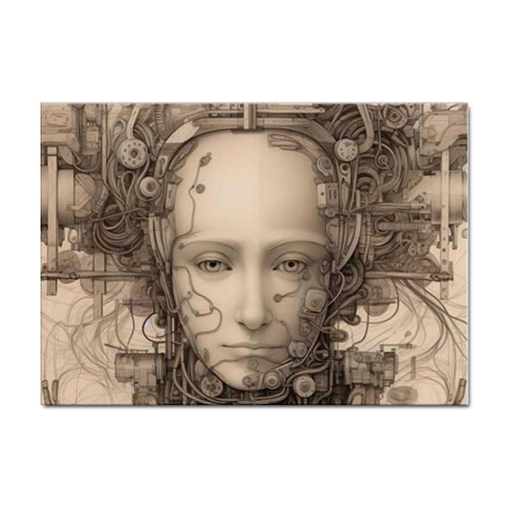 Cyborg Robot Future Drawing Poster Sticker A4 (10 pack)