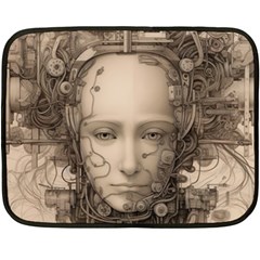 Cyborg Robot Future Drawing Poster Fleece Blanket (mini) by Ravend