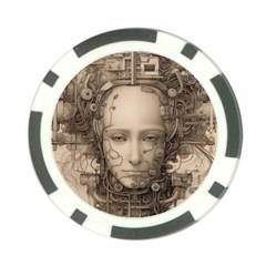 Cyborg Robot Future Drawing Poster Poker Chip Card Guard (10 Pack)