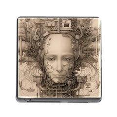 Cyborg Robot Future Drawing Poster Memory Card Reader (square 5 Slot)