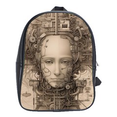 Cyborg Robot Future Drawing Poster School Bag (xl)