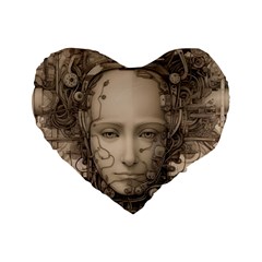 Cyborg Robot Future Drawing Poster Standard 16  Premium Heart Shape Cushions by Ravend