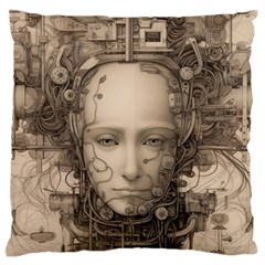 Cyborg Robot Future Drawing Poster Standard Premium Plush Fleece Cushion Case (two Sides)