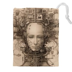 Cyborg Robot Future Drawing Poster Drawstring Pouch (5xl) by Ravend