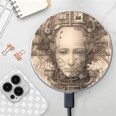 Cyborg Robot Future Drawing Poster Wireless Fast Charger(white) by Ravend