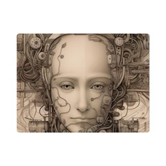 Cyborg Robot Future Drawing Poster Premium Plush Fleece Blanket (mini) by Ravend