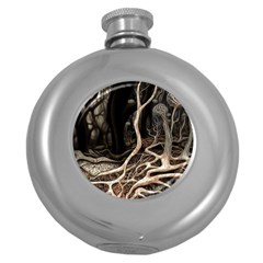 Tree Nature Landscape Forest Round Hip Flask (5 Oz) by Ravend