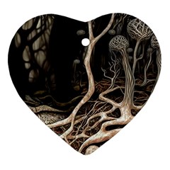 Tree Nature Landscape Forest Heart Ornament (two Sides)