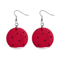 Minimalist Summer Watermelon Wallpaper Mini Button Earrings by Ravend