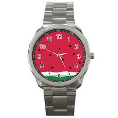 Minimalist Summer Watermelon Wallpaper Sport Metal Watch by Ravend