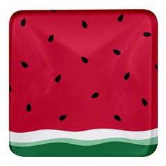 Minimalist Summer Watermelon Wallpaper Square Glass Fridge Magnet (4 Pack)