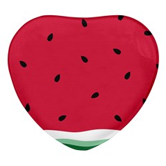 Minimalist Summer Watermelon Wallpaper Heart Glass Fridge Magnet (4 Pack)