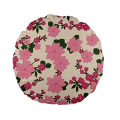 Floral Vintage Flowers Standard 15  Premium Flano Round Cushions