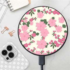 Floral Vintage Flowers Wireless Fast Charger(black) by Dutashop