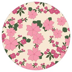 Floral Vintage Flowers Round Trivet