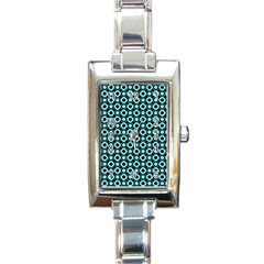 Mazipoodles Blue Donuts Polka Dot Rectangle Italian Charm Watch by Mazipoodles