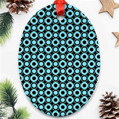 Mazipoodles Blue Donuts Polka Dot Ornament (oval)