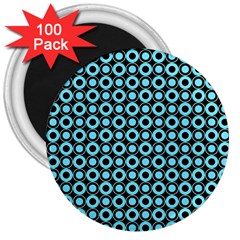 Mazipoodles Blue Donuts Polka Dot 3  Magnets (100 Pack) by Mazipoodles