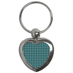 Mazipoodles Blue Donuts Polka Dot Key Chain (heart) by Mazipoodles