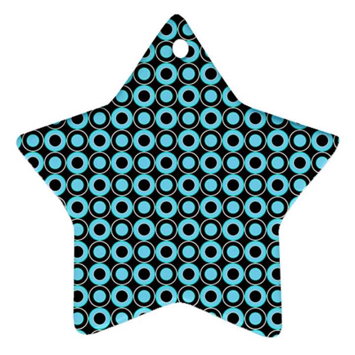 Mazipoodles Blue Donuts Polka Dot Star Ornament (Two Sides)