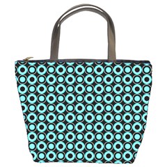 Mazipoodles Blue Donuts Polka Dot Bucket Bag by Mazipoodles