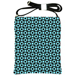 Mazipoodles Blue Donuts Polka Dot Shoulder Sling Bag by Mazipoodles