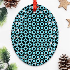 Mazipoodles Blue Donuts Polka Dot Ornament (oval Filigree)