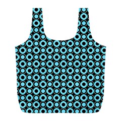 Mazipoodles Blue Donuts Polka Dot Full Print Recycle Bag (l) by Mazipoodles