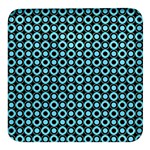 Mazipoodles Blue Donuts Polka Dot Square Glass Fridge Magnet (4 pack) Front