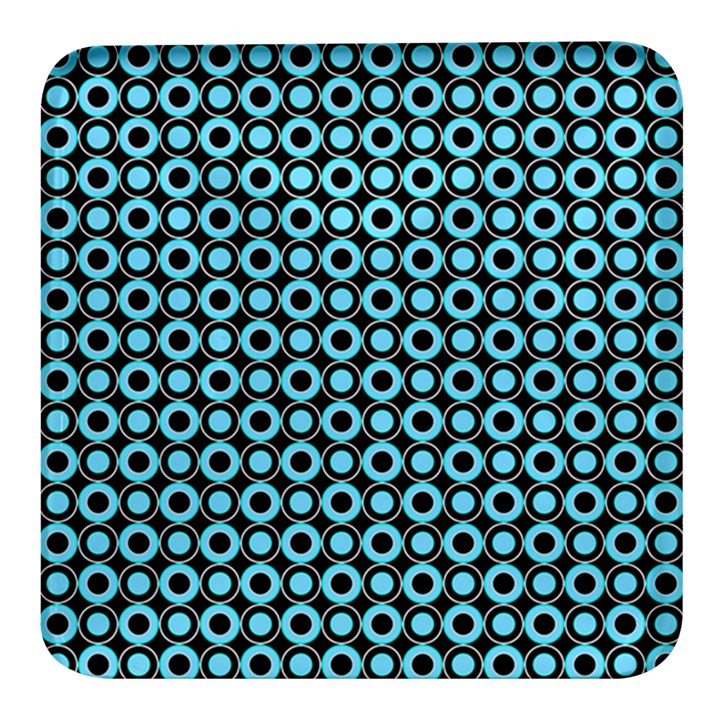 Mazipoodles Blue Donuts Polka Dot Square Glass Fridge Magnet (4 pack)