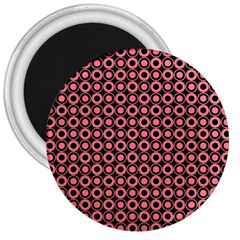 Mazipoodles Red Donuts Polka Dot  3  Magnets by Mazipoodles