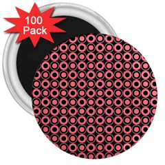 Mazipoodles Red Donuts Polka Dot  3  Magnets (100 Pack) by Mazipoodles