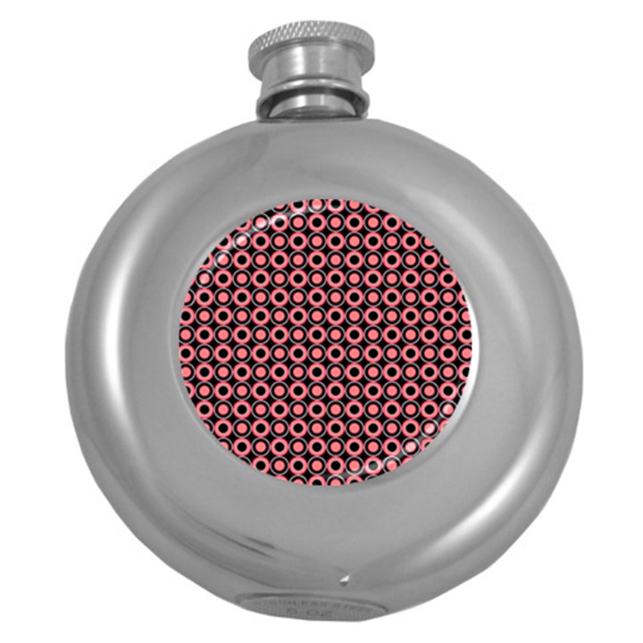 Mazipoodles Red Donuts Polka Dot  Round Hip Flask (5 oz)