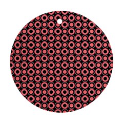 Mazipoodles Red Donuts Polka Dot  Round Ornament (two Sides) by Mazipoodles