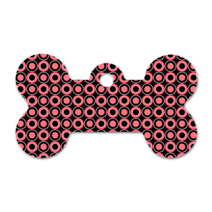 Mazipoodles Red Donuts Polka Dot  Dog Tag Bone (One Side)