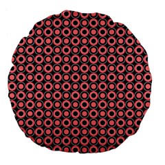 Mazipoodles Red Donuts Polka Dot  Large 18  Premium Flano Round Cushions by Mazipoodles