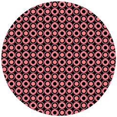 Mazipoodles Red Donuts Polka Dot  Wooden Puzzle Round by Mazipoodles