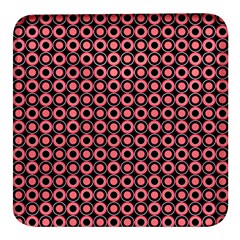 Mazipoodles Red Donuts Polka Dot  Square Glass Fridge Magnet (4 Pack) by Mazipoodles