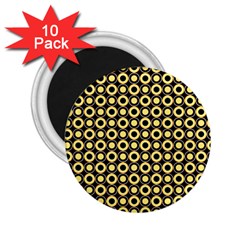  Mazipoodles Yellow Donuts Polka Dot 2 25  Magnets (10 Pack)  by Mazipoodles