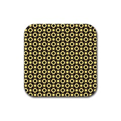  Mazipoodles Yellow Donuts Polka Dot Rubber Coaster (square) by Mazipoodles