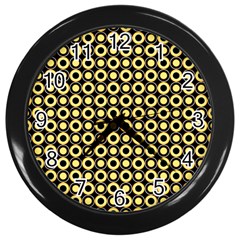  Mazipoodles Yellow Donuts Polka Dot Wall Clock (black) by Mazipoodles