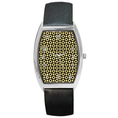  Mazipoodles Yellow Donuts Polka Dot Barrel Style Metal Watch by Mazipoodles