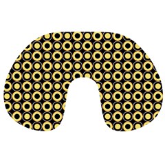  Mazipoodles Yellow Donuts Polka Dot Travel Neck Pillow by Mazipoodles