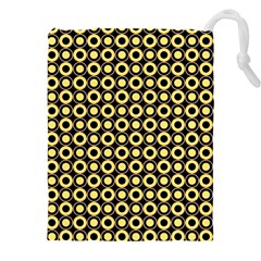  Mazipoodles Yellow Donuts Polka Dot Drawstring Pouch (4xl) by Mazipoodles