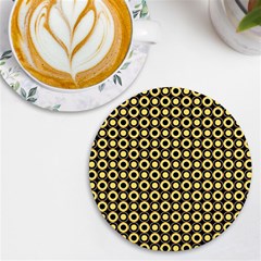  Mazipoodles Yellow Donuts Polka Dot Uv Print Round Tile Coaster by Mazipoodles